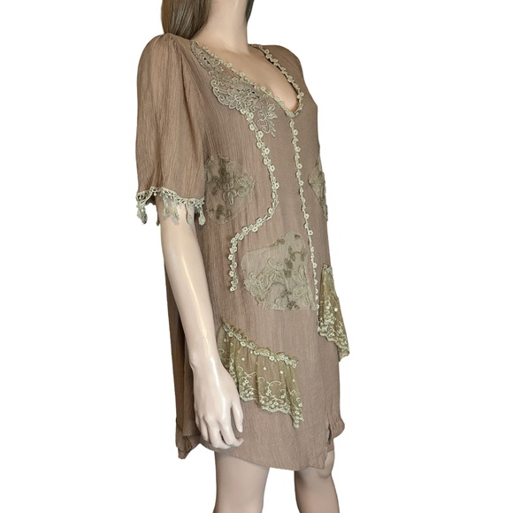 Pretty Angel Bohemian Dress Tunic Shift Lace Unique Grunge Floral Embroidery - Picture 8 of 15